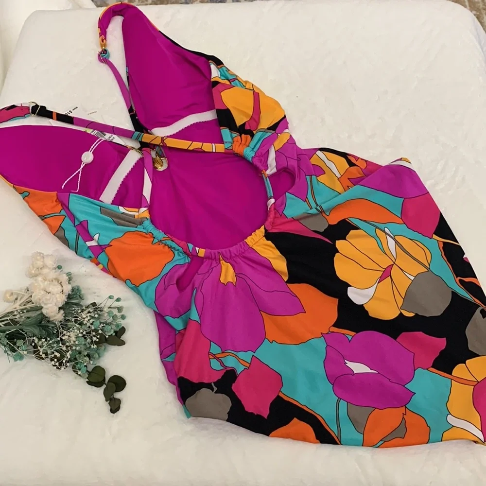 NWT TRINA TURK GEMINI PLUNGE MAILLOT - Picture 12 of 16